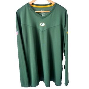 Nike Green Bay Packers Men's Long Sleeve Dri-Fit Performance Sideline Sz XXL